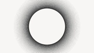 Radial halftone frame, dotted pattern